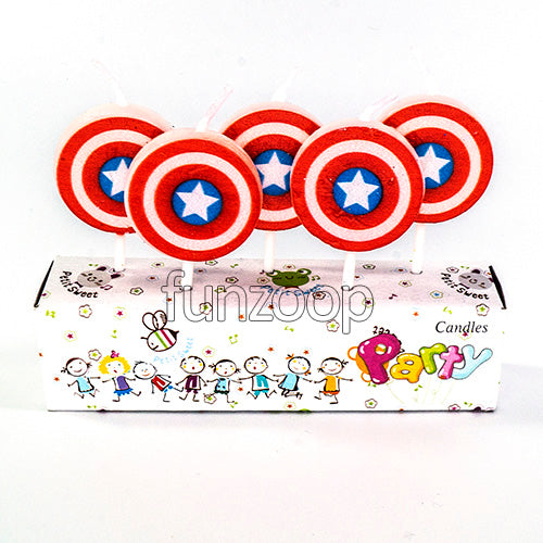 Superheroes Theme Cake Candles (5 pcs) Captain America