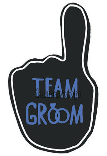 Team Groom photo booth placard featuring groom squad typography design