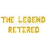 THE LEGEND RETIRED Foil Balloons Banner - Golden - Funzoop