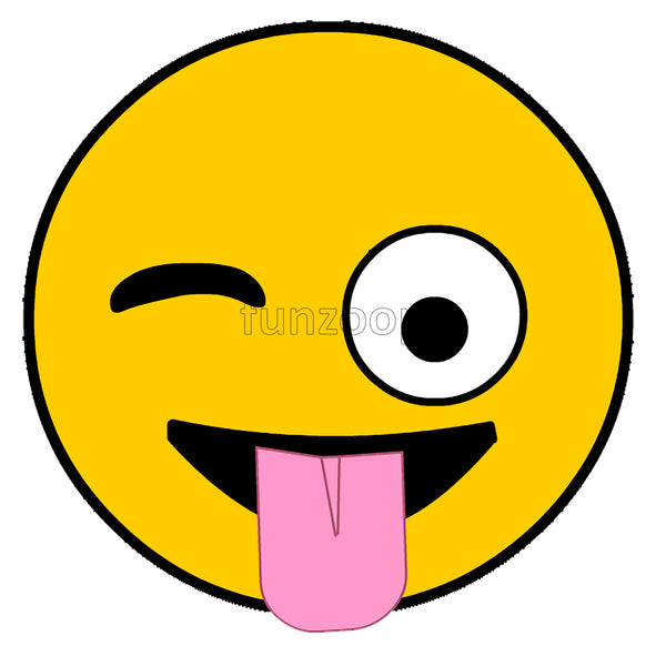 Tongue emoji photo booth placard with playful tongue out expression