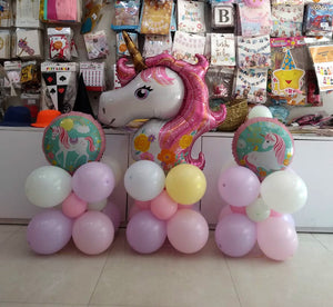 Unicorn Foil Balloon Centerpieces - Set of 3 centerpieces 