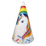 Unicorn theme party caps pack of 10 with colorful unicorn artwork from Funzoop The Party Shop
