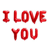 I LOVE YOU red foil balloon banner for anniversary and couple celebration décor from Funzoop The Party Shop
