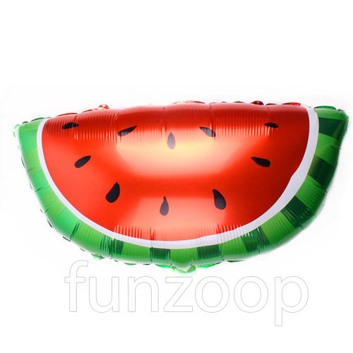 Watermelon Slice Foil Balloon, 24 Inch shown as a product reference for food-themed birthdays and playful celebrations and a coordinated party display.