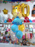 Welcome Baby Boy Cap Giraffe Balloons Bouquet - Funzoop The Party Shop