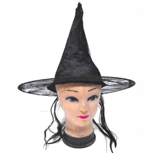 Witch Hat Black for Halloween, Fancy Dress - Black - Funzoop
